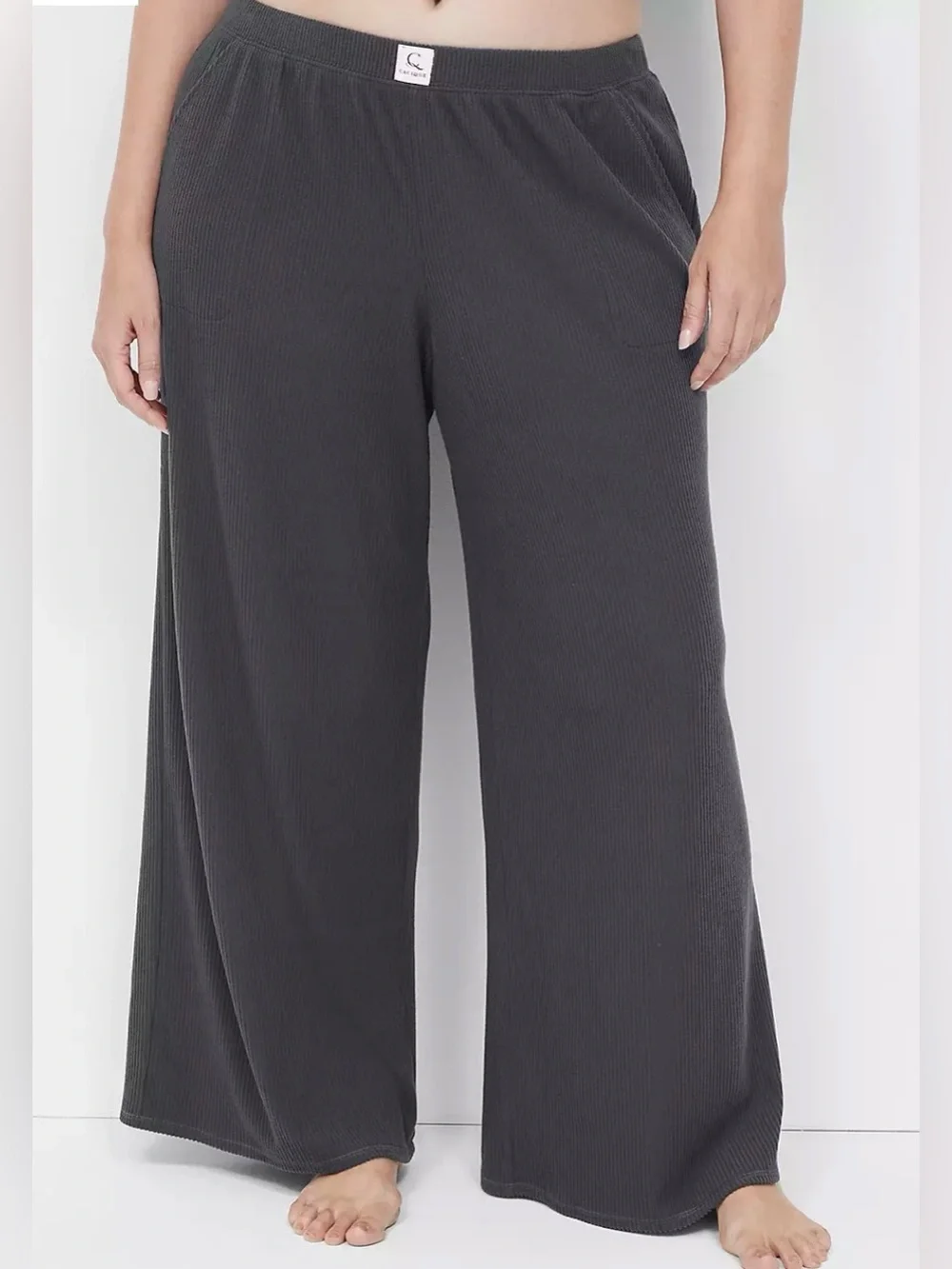 Brushed Rib Wide Leg Sleep Pant